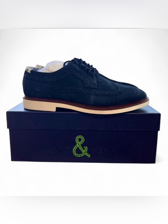 Paisley & Gray Telford Navy Suede Wingtip Oxfords Men\'s Dress Shoes Size 10.5